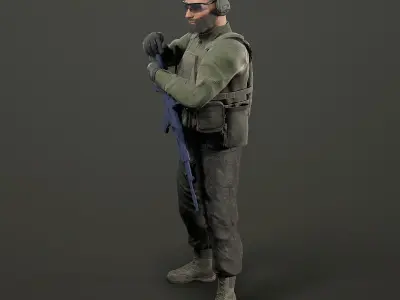 Modular PMC Character Low-poly 3D model