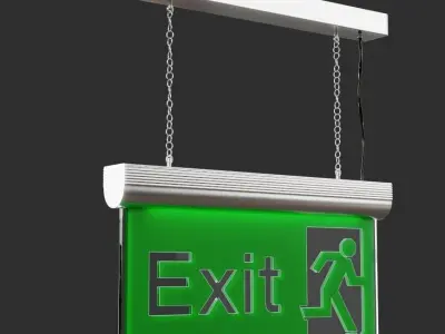 Exit Sign Low-poly 3D model