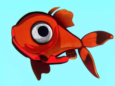 Red Fish Swim Cycle 3D print model
