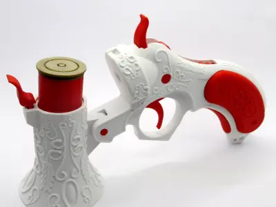 3D Printable Victorian Flare Gun with Working Mechanism 3D print model