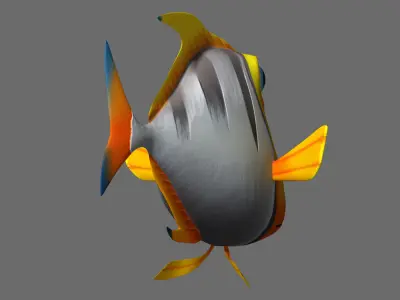 Cartoon fish03 rigged animated 3D model