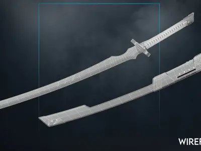 Cyberpunk Katana - Peacemaker V2 Low-poly 3D model