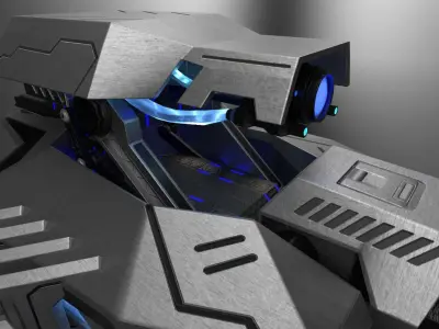 Plasma turret Low-poly 3D model