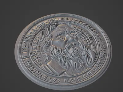 Galileo Galilei Medallion 3D print model