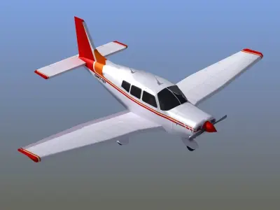 Piper Cherokee Light Aircraft Low-poly 3D model