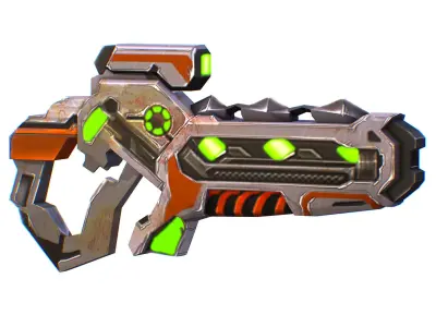 Assault rifle of the future weapon gun Nuff barrel blaster laser Low-poly 3D model