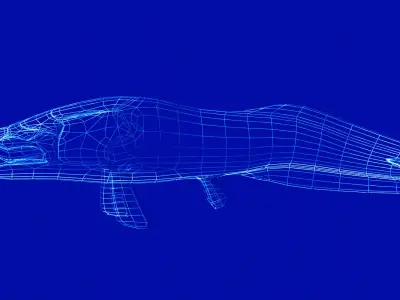 Dunkleosteus whale Low-poly 3D model