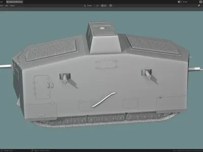 A7V TANK BASE MESH  Low-poly 3D model