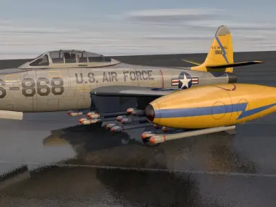 Republic F-84 Thunderjet 3D model