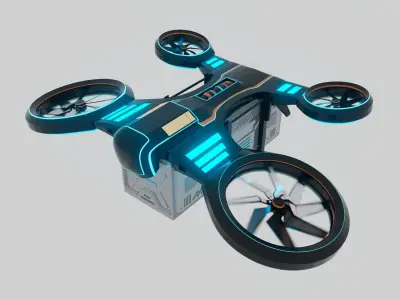 scifi cargo drone futuristic  3D model