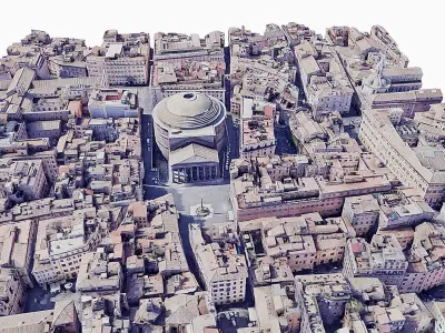 The Pantheon city Low-poly 3D model