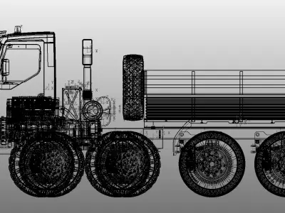 military truck 8x8 Free 3D model