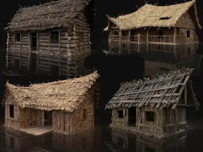 AAA Next Gen Cottage and Huts Pack Builder Collection 3D model