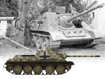Jagdpanzer SU-85R - 212 - 23 Panzer Division  3D model