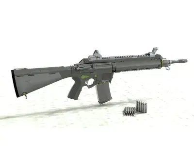 laos Game Rifle Low-poly 3D model