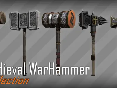 Medieval Warhammer Collection 01 Low-poly 3D model