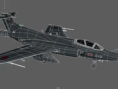 Lowpoly Blackburn Buccaneer Aircraft 3D Model Low-poly 3D model