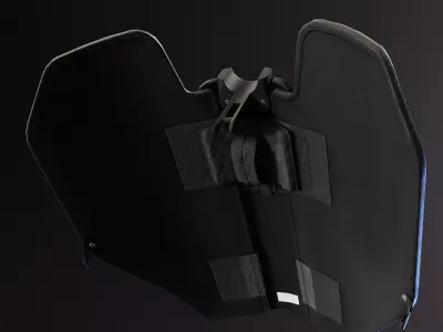 Foldable Butterfly Bulletproof Shield Low-poly 3D model