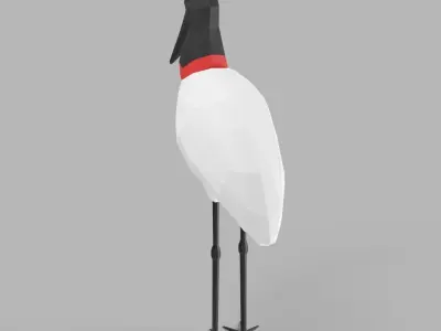 Low Poly Bird stork Low-poly 3D model
