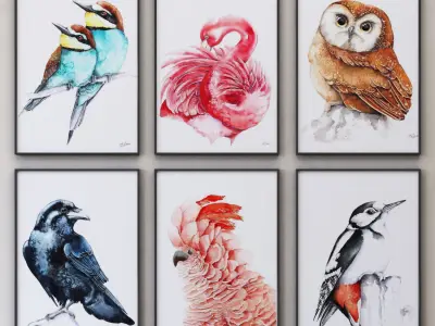 JUNIQE Birds framed 3D model