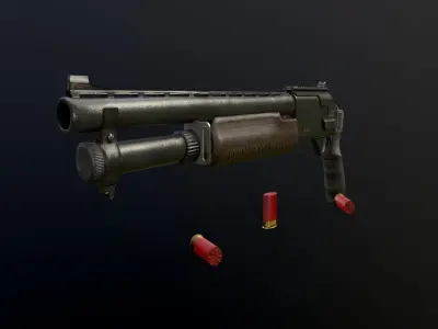 shotgun M 133 Low-poly 3D model Low-poly 3D model