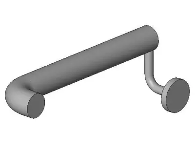 Handrail - Round w Extension - Start Free 3D model