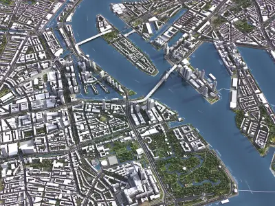 Rotterdam - 3D City Low-poly 3D model