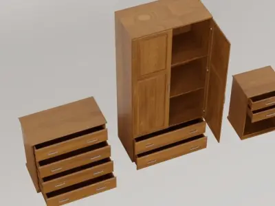 Wooden Storage Furniture 3D model