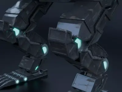 Game Ready Sci Fi Mech Robot Rigged PBR Low-poly 3D model