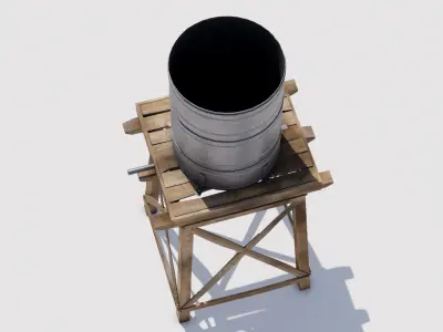 Old Water Cistern Low-poly 3D model