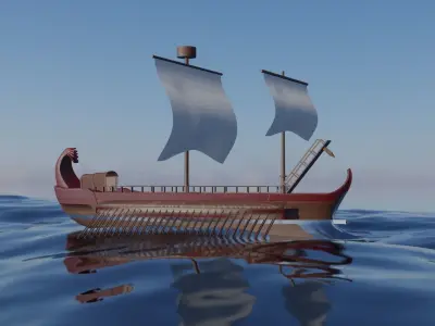 Trireme ancient ships Roman Greek 3D model