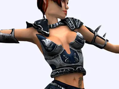 Fantasy amazon Low-poly 3D model