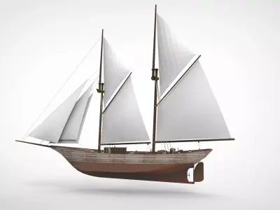 Historical sailing yacht 3D model