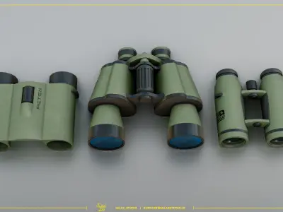 3 game ready Binoculars star wars Low-poly 3D model