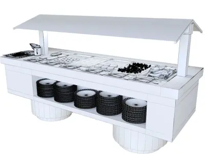 Buffet food stand 3D model
