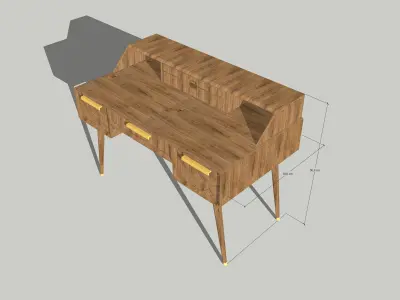 Wood desk Free 3D model purchase