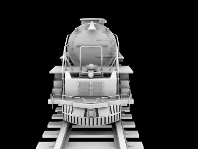 Realistic Train Locomotive 3D Model 3D model