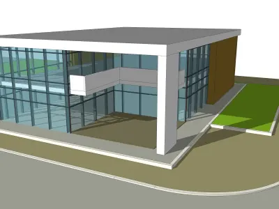 office building 2 storey 3D model