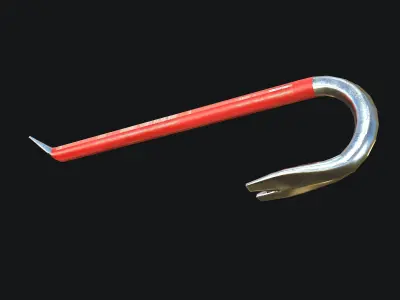 Crowbar PBR Game ready fishing hook Low-poly 3D model