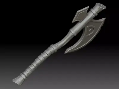 Stylized battle axe 3D model