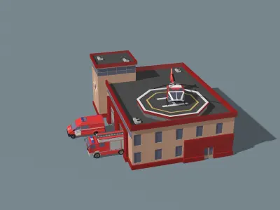 fire department Low-poly 3D model