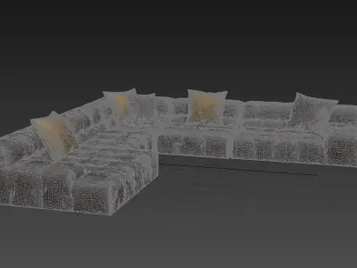 sofa chair armchair furniture houseware cushion 3D model