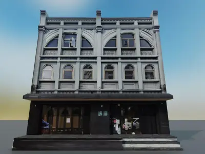 Phuket-Oldtown-3 building Low-poly 3D model