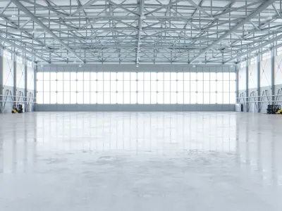 Airplane Hangar Interior 4 Low-poly 3D model