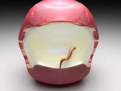 Worm In Apple 3D model