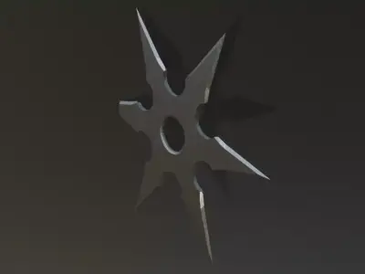 Low Poly Japanese Shuriken Game Ready 3D Model Low-poly 3D model