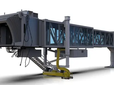 Low Poly Jetway 3D Model  Low-poly 3D model