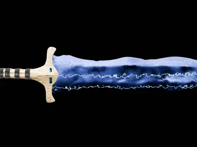 Thunder sword Low-poly 3D model