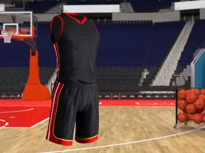 Basketball Uniform Set with Sneakers 3D model