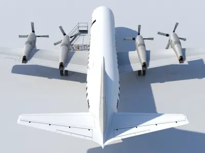Lockheed L188 Electra decomissioned Low-poly 3D model